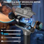 RAEMAO Massage Gun, Massage Gun Deep Tissue, Back Massage Gun for Athletes for Pain Relief Attaching 8 PCS Replacement Heads, Percussion Massager with 10 Speeds & LED Screen, Carbon