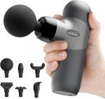 Mini Massage Gun Deep Tissue,Portable Percussion Muscle Massager for Whole Body Back Pain Relief,Electric Handheld Sport Massager with 6 Massage Heads 4 Speed,Best Gift for Him/Her/Father/Mother