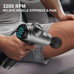 RAEMAO Massage Gun, Massage Gun Deep Tissue, Back Massage Gun for Athletes for Pain Relief Attaching 8 PCS Replacement Heads, Percussion Massager with 10 Speeds & LED Screen, Carbon