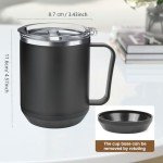 Coffee Mug Warmer & Mug Set, 30W Coffee Cup Warmer with Aesthetic 15.5oz Cup for Desk with Auto Shut Off, Timer Function, Smart Mug Heater for Heating Coffee, Tea, Candle, Beverage, Gifts - Black