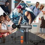 RAEMAO Massage Gun, Massage Gun Deep Tissue, Back Massage Gun for Athletes for Pain Relief Attaching 8 PCS Replacement Heads, Percussion Massager with 10 Speeds & LED Screen, Carbon