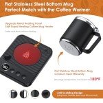 Coffee Mug Warmer & Mug Set for Desk, Electric 36W Coffee Cup Warmer with Auto Shut Off/Timer. Smart Cup Mug Heater with 16oz Cup for Heating Coffee in Home/Office, Coffee, Black