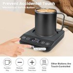 Coffee Mug Warmer & Mug Set, 30W Coffee Cup Warmer with Aesthetic 15.5oz Cup for Desk with Auto Shut Off, Timer Function, Smart Mug Heater for Heating Coffee, Tea, Candle, Beverage, Gifts - Black