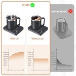 Coffee Mug Warmer & Mug Set for Desk, Electric 36W Coffee Cup Warmer with Auto Shut Off/Timer. Smart Cup Mug Heater with 16oz Cup for Heating Coffee in Home/Office, Coffee, Black