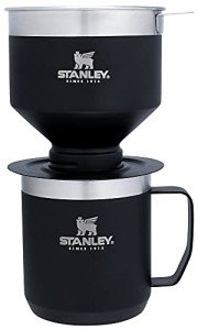 Stanley Perfect Brew Pour Over Set with Camp Mug- Reusable Filter - BPA-Free - Easy-clean Stainless Steel Coffee Maker - Matte Black