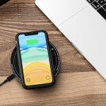 APEKX 2024 Upgraded Self-Heating Ceramic Mug - Stable 130°F Temperature, 15W Wireless Phone Charging, 12.8 fl oz Capacity - USB-C Enabled. (Black)
