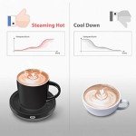 BESTINNKITS Smart Coffee Cup Warmer Set, Auto On/Off Gravity-induction Mug Office Desk Use, Candle Wax Cup Warmer Heating Plate (Up To 131F/55C), 14oz