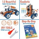 12-in-1 Stem Kit Toy for Kids - 152 Piece Construction Building Set and Education Learning Engineering Play Kit Idea for Boys and Girls, Building Toys for Kids Ages 4-8 5 6 7 8 9 10 11 12 Years Old