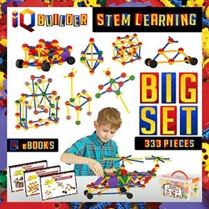 IQ BUILDER | STEM Learning Toys | Creative Construction Engineering | Fun Educational Building Blocks Toy Set for Boys and Girls Ages 5 6 7 8 9 10 Year Old + | Best Toy Gift for Kids | Activity Game