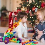 ZOZOPLAY STEM Learning Toy Tubular Pipes & Spouts & Joints 96 Piece Build Bicycle, Tank, Scootie, Moter Skills Endless Designs Educational Building Blocks Set for Kid Ages 3+ Multicolor
