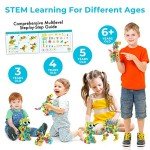 MOBI-US Toys 260 Piece STEM Learning Toys Kids Construction Engineering Kit Building Block Toy Blocks Children Early Education Playset Power Drill w/Free IdeaBook, Clickable Ratchet, Age 3+ US-T260
