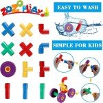 ZOZOPLAY STEM Learning Toy Tubular Pipes & Spouts & Joints 96 Piece Build Bicycle, Tank, Scootie, Moter Skills Endless Designs Educational Building Blocks Set for Kid Ages 3+ Multicolor