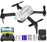 Mini Drone with Camera for Adults Youth - 1080P HD FPV Camera Drones with 90° Adjustable Lens, Gestures Selfie, One Key Start, 360° Flips, Toys Gifts RC Quadcopter for Boys Girls with 2 Batteries
