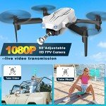 Mini Drone with Camera for Adults Youth - 1080P HD FPV Camera Drones with 90° Adjustable Lens, Gestures Selfie, One Key Start, 360° Flips, Toys Gifts RC Quadcopter for Boys Girls with 2 Batteries