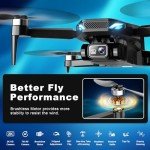 Drone with Camera, 2K FPV Drone with Brushless Motor, Altitude Hold, Gesture Selfie, One Key Take Off/Landing, 3D Flips, Waypoint Fly, 2 Batteries, Foldable Mini Drones for Kids and Beginners
