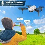 Mini Drone with Camera for Adults Youth - 1080P HD FPV Camera Drones with 90° Adjustable Lens, Gestures Selfie, One Key Start, 360° Flips, Toys Gifts RC Quadcopter for Boys Girls with 2 Batteries