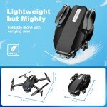 Drone with Camera, 2K FPV Drone with Brushless Motor, Altitude Hold, Gesture Selfie, One Key Take Off/Landing, 3D Flips, Waypoint Fly, 2 Batteries, Foldable Mini Drones for Kids and Beginners