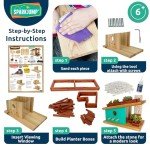 SparkJump Modern Birdhouse Woodworking Kit – Complete DIY Birdhouse Kits for Kids and Adults – Build Your Own Bird House Kit for Kids - Woodworking Adult Crafts & Kids Woodworking Kit
