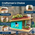 SparkJump Modern Birdhouse Woodworking Kit – Complete DIY Birdhouse Kits for Kids and Adults – Build Your Own Bird House Kit for Kids - Woodworking Adult Crafts & Kids Woodworking Kit