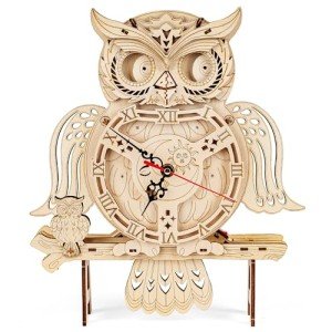 SYNARRY Wooden 3D Puzzles for Adults Model kit Owl Clock - Mechanical Model Building Kit DIY Hobbies for Kids Teens Men Women 126PCS Puzzle Craft Gift Home Decor for Family Birthday Gift/Christmas Day