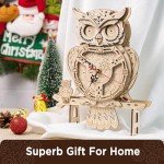 SYNARRY Wooden 3D Puzzles for Adults Model kit Owl Clock - Mechanical Model Building Kit DIY Hobbies for Kids Teens Men Women 126PCS Puzzle Craft Gift Home Decor for Family Birthday Gift/Christmas Day