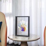 CHERRY CHEERS Family Handprint Kit, DIY Craft Keepsake Wooden Frame, Endless Gift Set, Non-Toxic Paints, Transparent Sheets (Black)