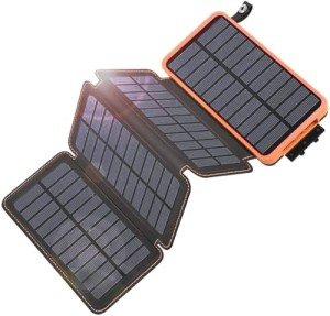 Tranmix Solar Charger Power Bank 25000mAh - QC3.0 Fast Charging Solar Powered Battery Pack with 4 Foldable Panels, Waterproof Portable Charger for Outdoor Activities, Type C Input/Output