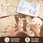 SYNARRY Wooden 3D Puzzles for Adults Model kit Owl Clock - Mechanical Model Building Kit DIY Hobbies for Kids Teens Men Women 126PCS Puzzle Craft Gift Home Decor for Family Birthday Gift/Christmas Day