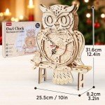 SYNARRY Wooden 3D Puzzles for Adults Model kit Owl Clock - Mechanical Model Building Kit DIY Hobbies for Kids Teens Men Women 126PCS Puzzle Craft Gift Home Decor for Family Birthday Gift/Christmas Day