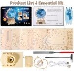 RMOKA 3D Wooden Puzzles for Adults Illuminated Globe with Stand 188pcs 3D Puzzles Model Kit Built-in LED Music Box Stem Toys Gifts for Adults/Teens