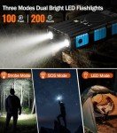 GOODaaa Power Bank Wireless Charger 45800mAh Built in Hand Crank and 4 Cables 15W Fast Charging Power Bank 7 Outputs & 4 Inputs Solar Portable Charger, SOS/Strobe/Strong Flashlights, Compass
