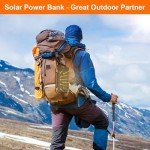 Saraupup Solar Charger Power Bank 49800mAh Wireless Portable Phone Charger, 22.5W QC3.0 Fast Charging Built in 4 Cables with USB C 6 Outputs & 2 Inputs for Cell Phone Orange