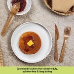 Premium Quality100% Biodegradable Cutlery Made of Vegetable Fibers, 300 PCS of 6.7” Long Heavy-Duty and Splinter Free Eco-Friendly Spoons, Forks & Knives, Perfect Sustainable Cutlery for All Occasions