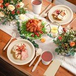 Gezond 400pcs Compostable Paper Plates Set Eco-friendly Heavy-duty Disposable Paper Plates Cutlery Includes Biodegradable Plates, Forks, Knives, Spoons, Cups and Straws for Wedding Party