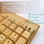 Smart Tech Handcrafted Natural Bamboo Wooden PC Wireless 2.4GHz Keyboard and Mouse Combo