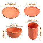 KAMJUNTAR Wheat Straw Dinnerware Sets For 6(72pcs), Unbreakable Microwave Safe Reusable Plates and Bowls Sets Eco Friendly,Dishwasher Safe