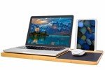 Bookaholic Lap Desk| Double-Sided Enhanced Organic Bamboo Lap Tray with Built-in Fabric Covered Mouse Pad for 11",13",15" Laptops| Computer,Tablet, Phone Stand
