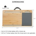 SUMISKY Laptop Lap Desk with Cushion Protable Laptop Desk with Handle Tablet Support Phone Holder and Mouse Pad Oversized Bamboo Laptop Stand for Sofa Fits Up to 17 Inches