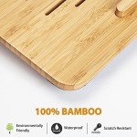 Lap Desk - Fits up to 15.6 inch Laptop Desk, Built in Mouse Pad Portable Lap Stand Lightweight Laptop Table with Phone Holder, Bamboo Laptop Stand for Bed Home Office