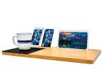 Bookaholic Lap Desk| Double-Sided Enhanced Organic Bamboo Lap Tray with Built-in Fabric Covered Mouse Pad for 11",13",15" Laptops| Computer,Tablet, Phone Stand