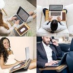 Lap Desk - Fits up to 15.6 inch Laptop Desk, Built in Mouse Pad Portable Lap Stand Lightweight Laptop Table with Phone Holder, Bamboo Laptop Stand for Bed Home Office