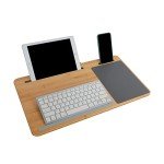 SUMISKY Laptop Lap Desk with Cushion Protable Laptop Desk with Handle Tablet Support Phone Holder and Mouse Pad Oversized Bamboo Laptop Stand for Sofa Fits Up to 17 Inches