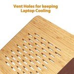 Lap Desk - Fits up to 15.6 inch Laptop Desk, Built in Mouse Pad Portable Lap Stand Lightweight Laptop Table with Phone Holder, Bamboo Laptop Stand for Bed Home Office