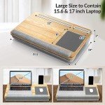 Gimars Home Office Lap Desk Fits up to 17 Inches Laptop with Dual Cushion,Wrist Rest, Built-in Mouse Pad, Tablet Phone Holder and Storage Drawer, Light Brown