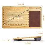 Lap Desk - Fits up to 15.6 inch Laptop Desk, Built in Mouse Pad Portable Lap Stand Lightweight Laptop Table with Phone Holder, Bamboo Laptop Stand for Bed Home Office