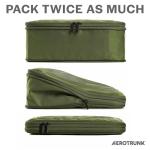 Aerotrunk Compression Packing Cubes for Travel - Luggage Organizer Bags - Double Zipper Packing Cubes for Suitcases (4-Pack, Olive Green)