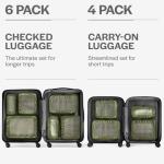 Aerotrunk Compression Packing Cubes for Travel - Luggage Organizer Bags - Double Zipper Packing Cubes for Suitcases (4-Pack, Olive Green)