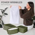 Aerotrunk Compression Packing Cubes for Travel - Luggage Organizer Bags - Double Zipper Packing Cubes for Suitcases (4-Pack, Olive Green)