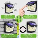 CLAONER 128 LED Outdoor Motion Sensor Solar Lights