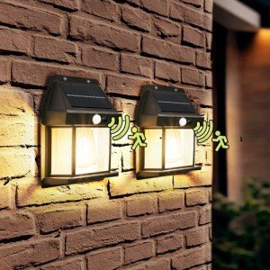 2 Pack Solar Motion Sensor Wall Lights